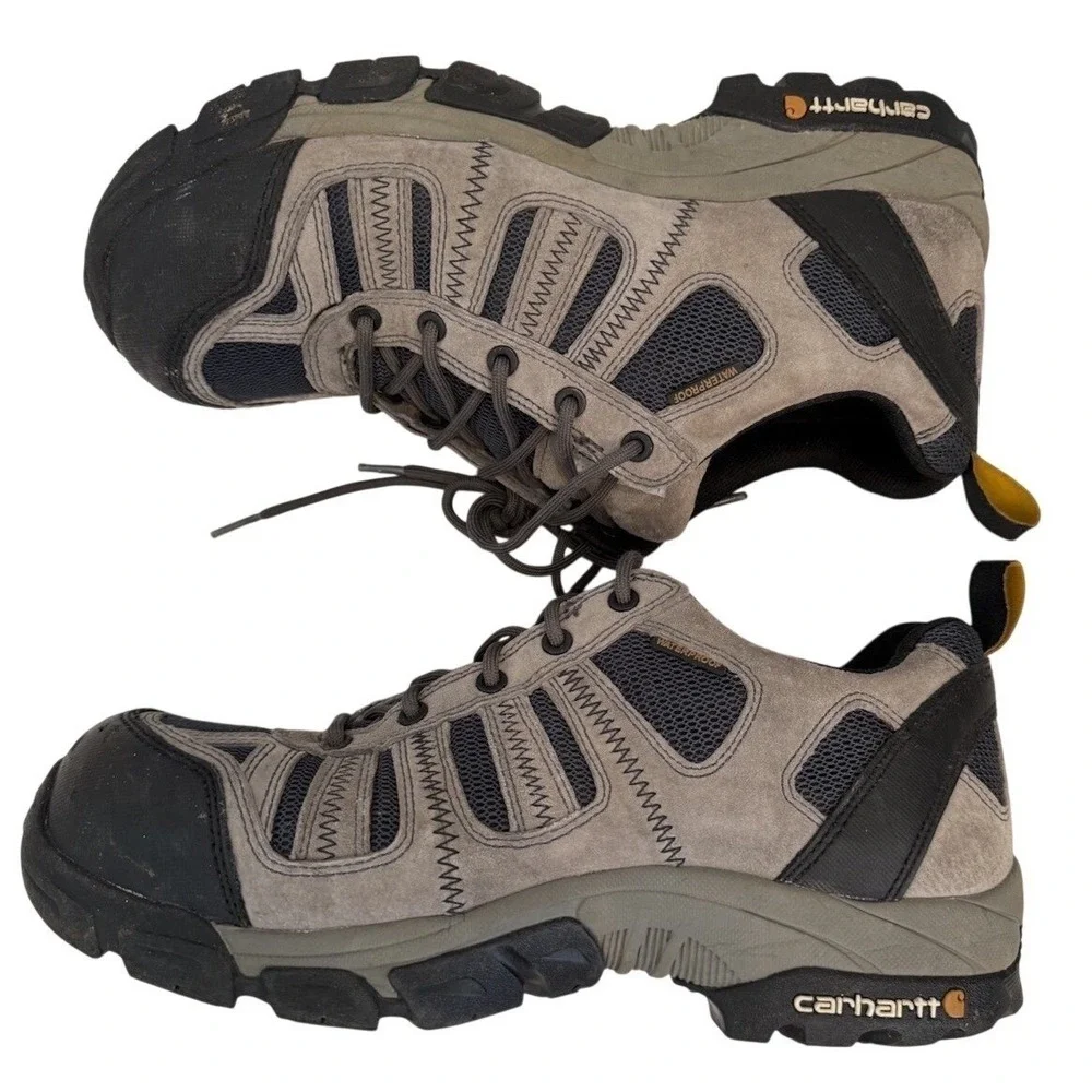 Carhartt Waterproof Mens Work Hiking‎ Boots Brown Suede Mesh Lace Up Size 10